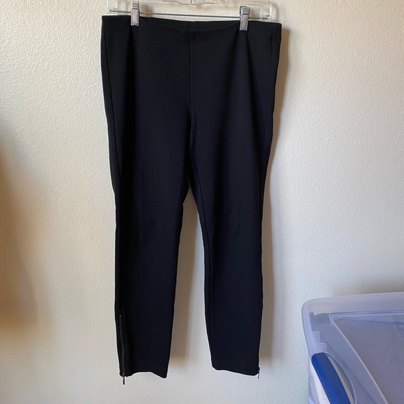 Eileen Fisher Women’s Crop Leggings With Ankle Zip Black Size Small Pull On - Picture 2 of 8